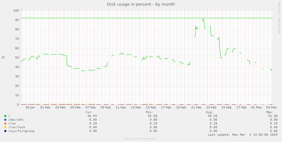 Disk usage in percent