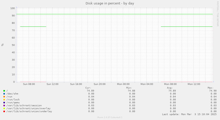 Disk usage in percent